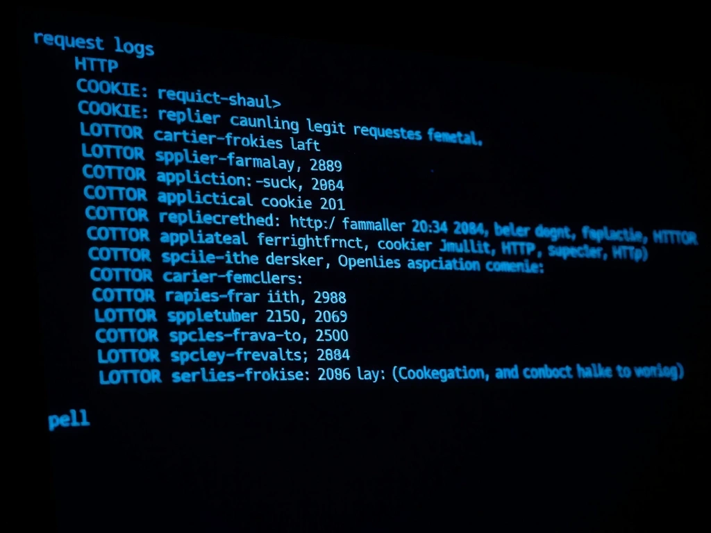 Terminal logs showing cookie headers